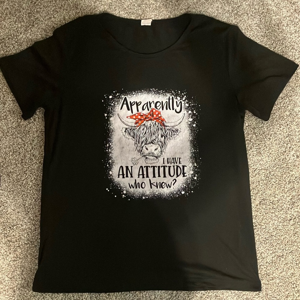 Black Graphic T-Shirt with Attitude Print